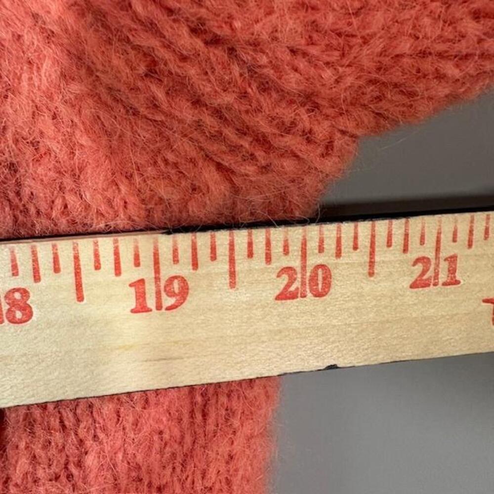 THE GREAT. Cardigan Sweater Womens 0 Red Alpaca Polyamide Crewneck Bobble Knit - Picture 8 of 9